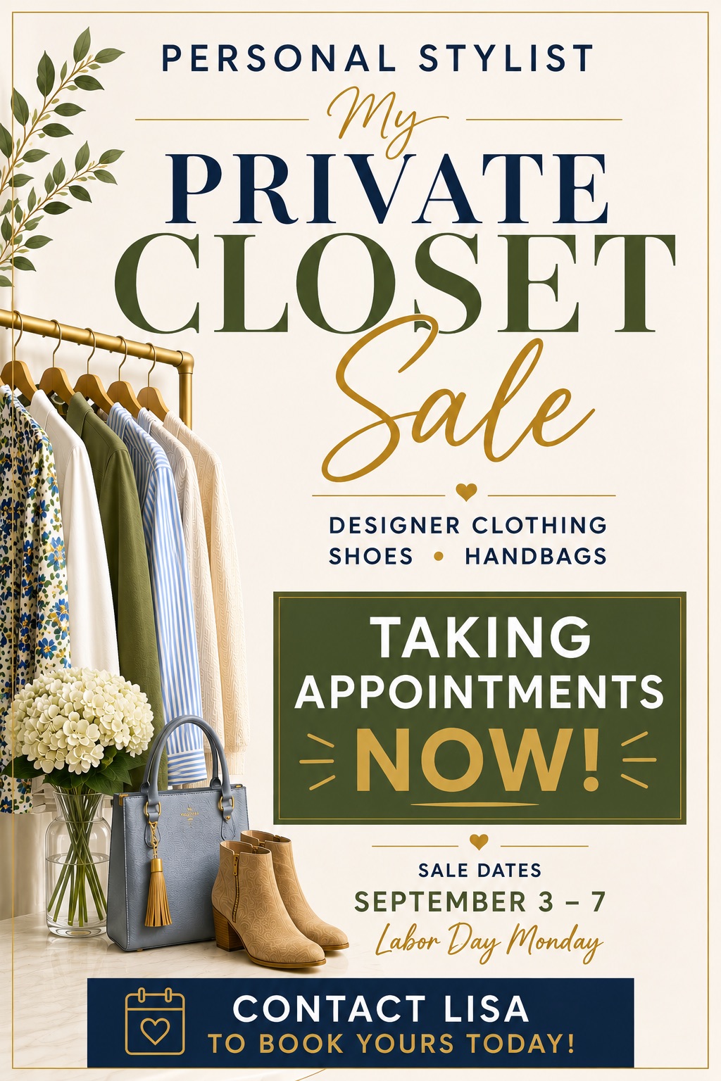 My PRIVATE CLOSET SALE by Personal Stylist -Appointment Only!