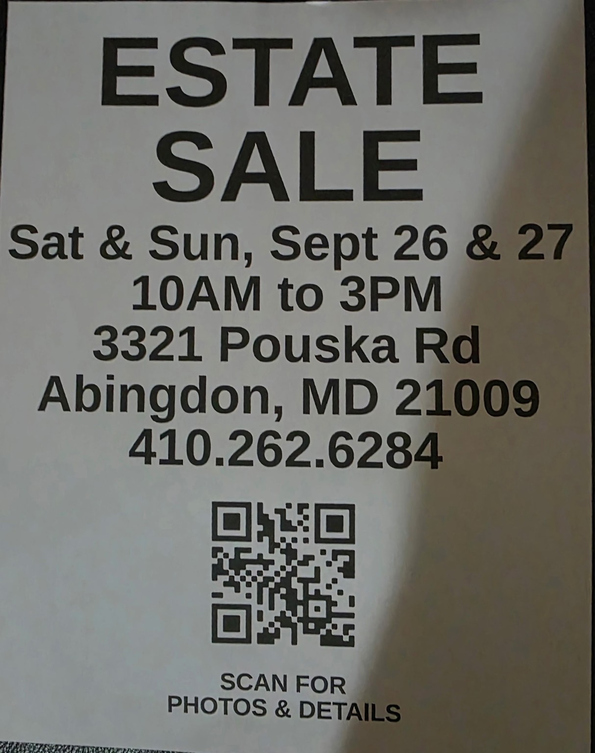 Abingdon Estate Sale — Sept. 26–27